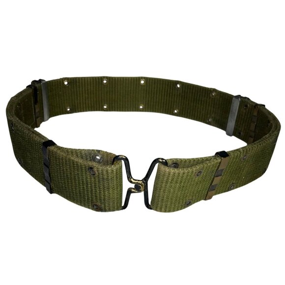 Vtg US Military Belt OD Green Gear Weapon Combat Uniform Militaria Surplus - Picture 1 of 6